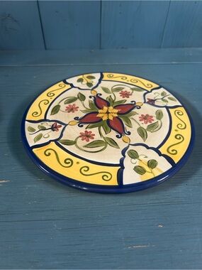 Pier 1 Cream Glazed Ceramic Trivet Hot Plate - Like New Retired Piece - Vallarta